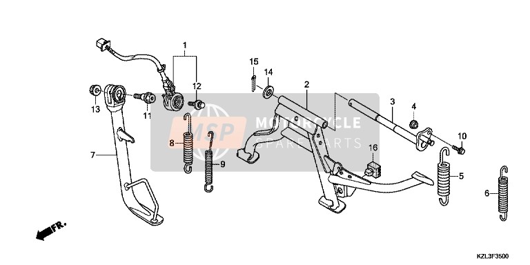 50541KZL860, Spring, Side Stand, Honda, 0